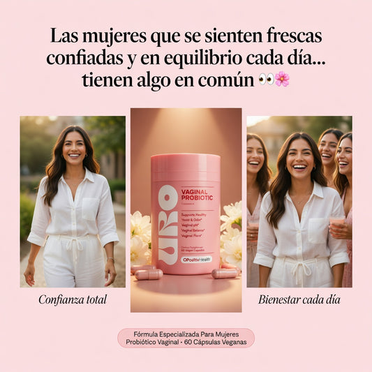 URO Probiótico Vaginal — Equilibrio De La Flora Íntima, pH Natural y Bienestar Femenino Con 60 Cápsulas Veganas 🌸